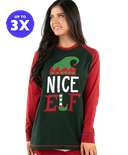 Nice Elf Long Sleeve PJ Tee