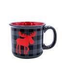Moose Plaid Grey Ceramic Mug