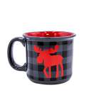 Moose Plaid Grey Ceramic Mug