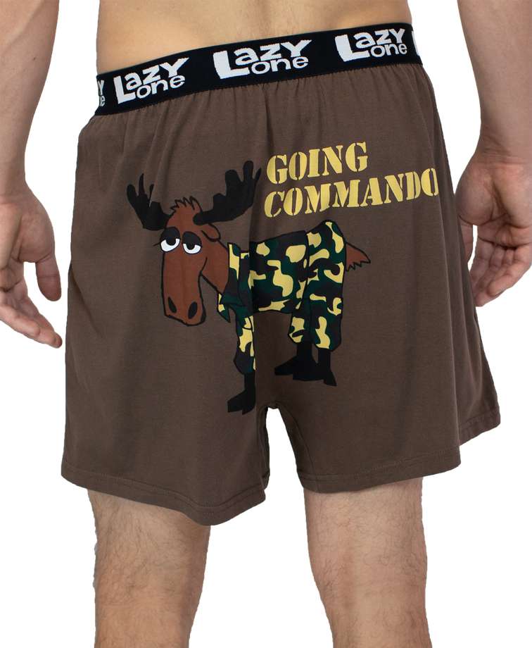 Going Commando Moose Men's Funny Boxer