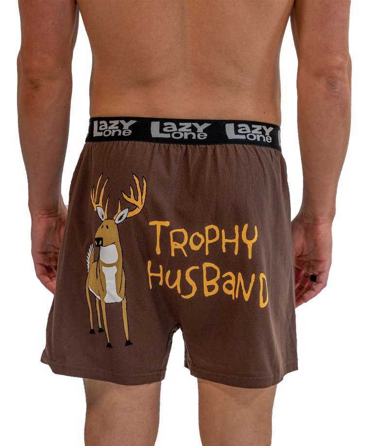 Trophy Husband Men's Deer Funny Boxer (C)