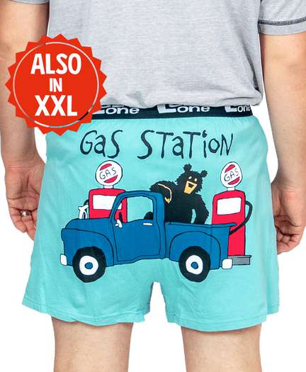 Gas Station Men's Bear Funny Boxer