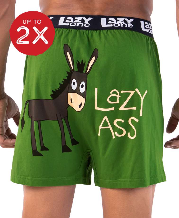 Lazy Ass Men's Donkey Funny Boxer