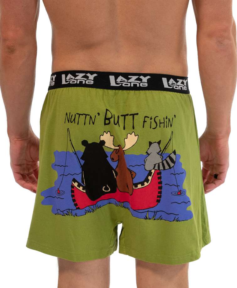 Nuttn' Butt Fishin' Men's Critter Funny Boxer