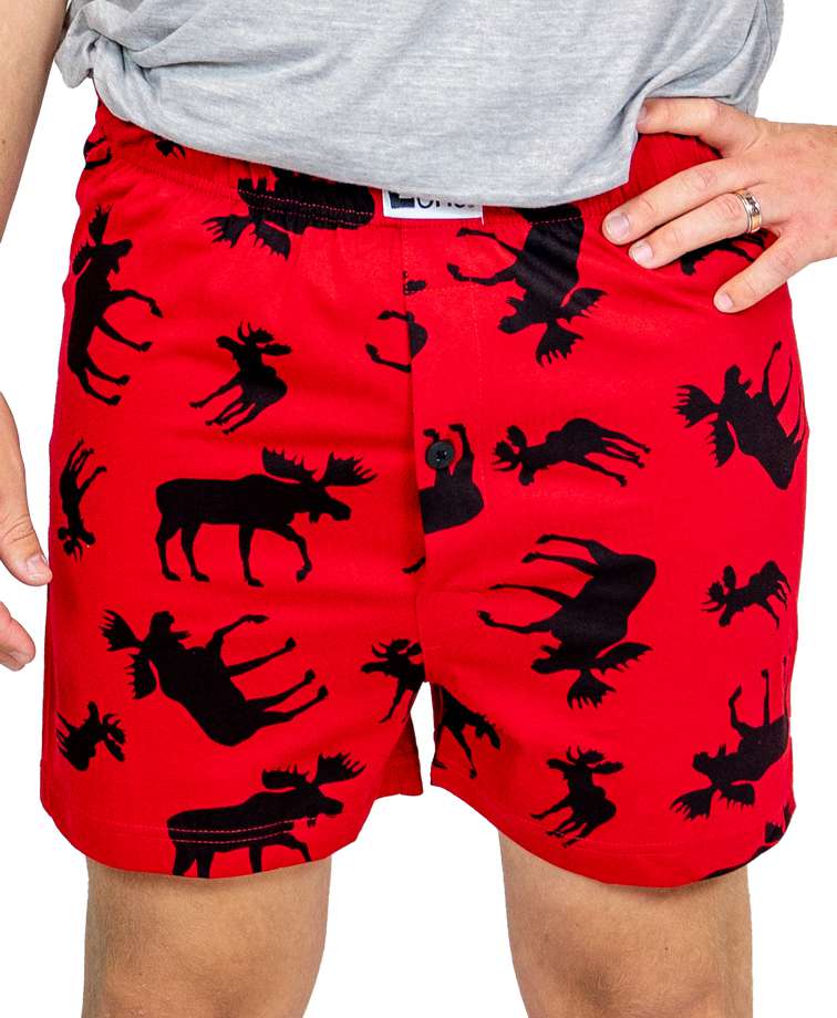 Red Classic Moose Men's Funny Boxer
