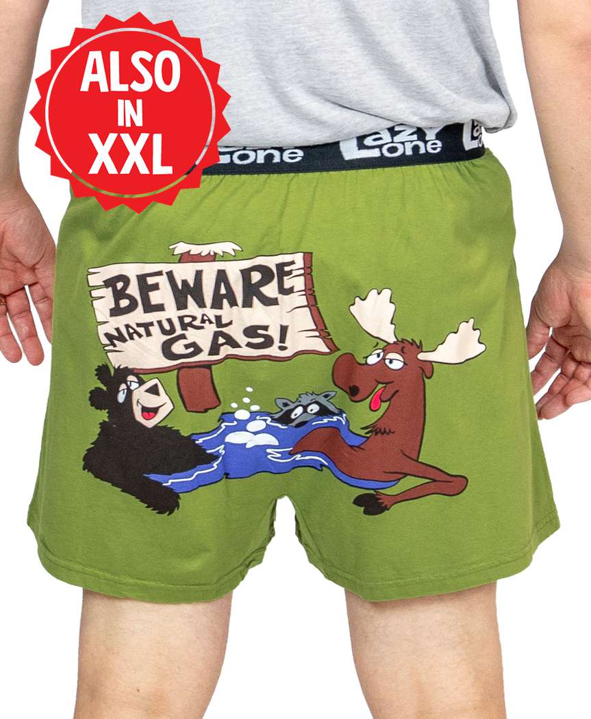 Beware of Natural Gas Big Boys Comical Boxer Shorts