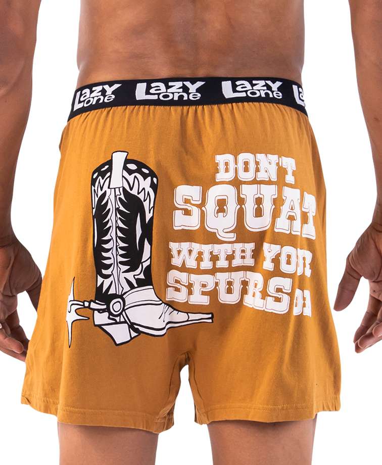 Don't Squat With Your Spurs On Men's Boot Funny Boxer
