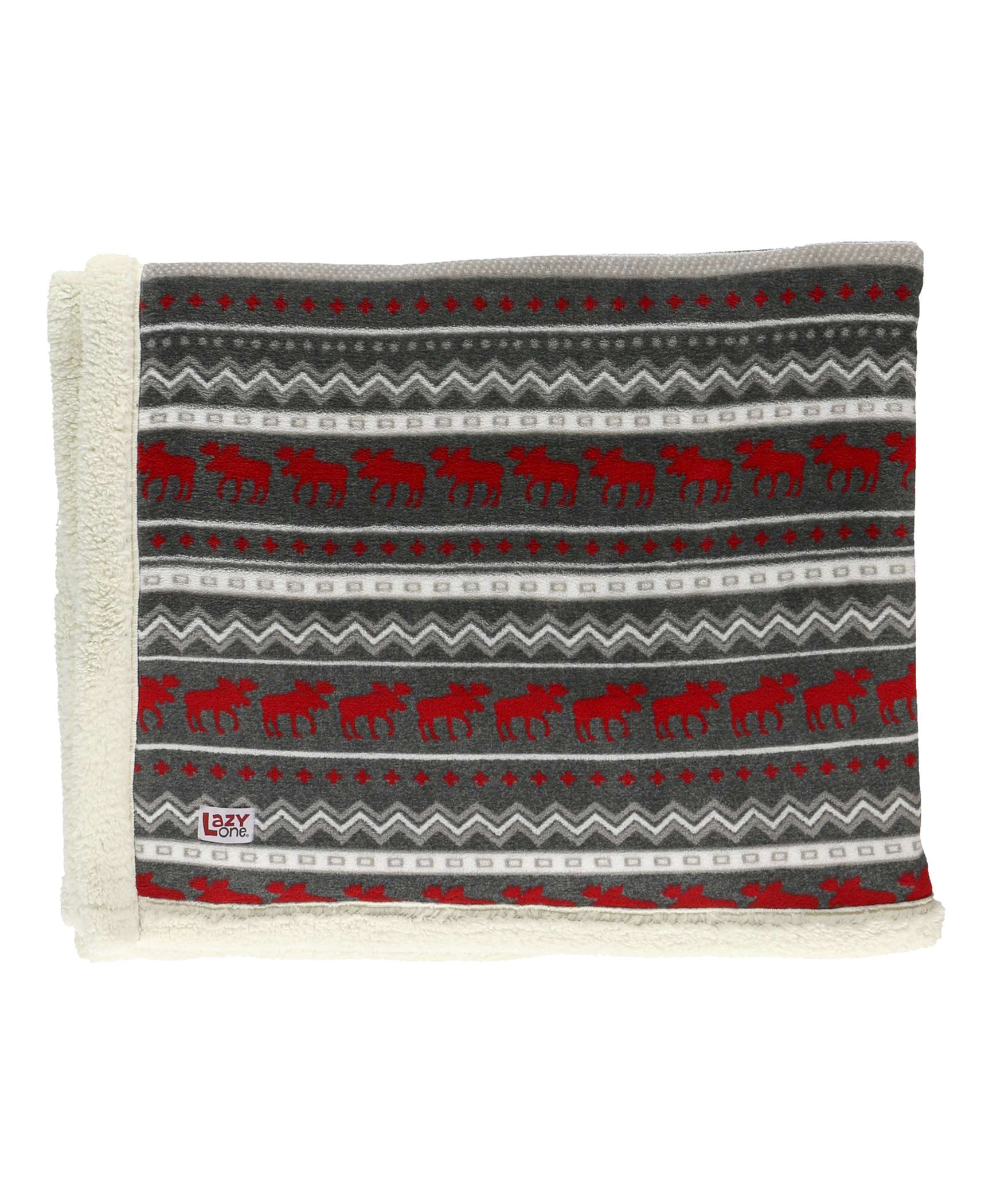 Cabin Moose Sherpa Throw Blanket