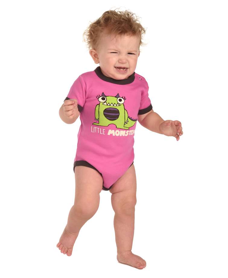 Little Monster Pink Infant Creeper Onesie