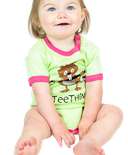 Teething Green Infant Beaver Creeper Onesie