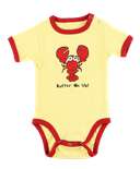 Butter Me Up Yellow Infant Creeper Lobster Onesie
