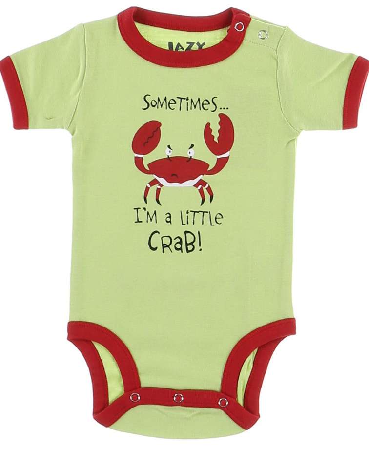 I'm a Little Crab Green Infant Creeper Onesie