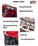 Grey Plaid Men's Flannel PJ Pant