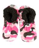 Pink Camo Deer Fuzzy Feet Slippers
