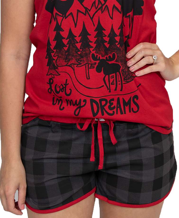 Lost in My Dreams Women's Grey Plaid Shorts