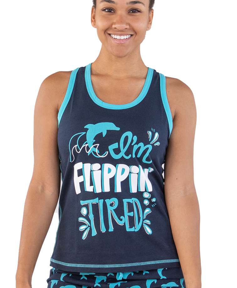 I'm Flippin' Tired Women's Dolphin Tank Top