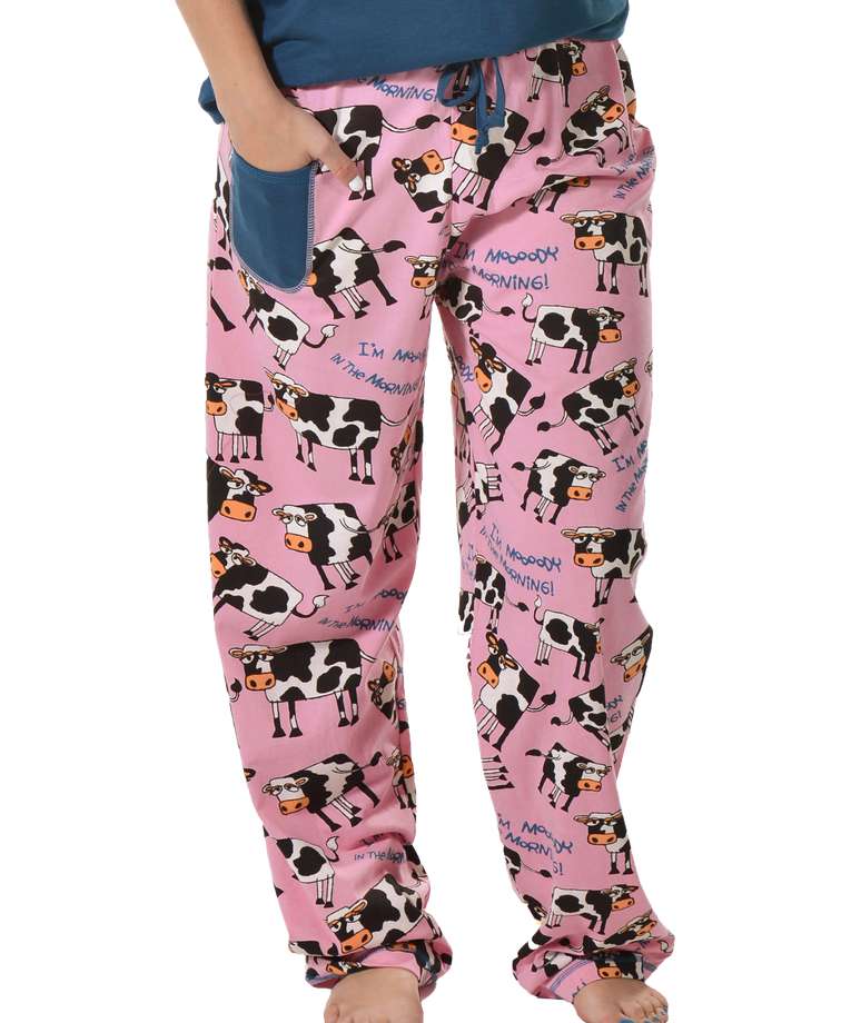 Moody in the Morning Women's Regular Fit Cow PJ Pant