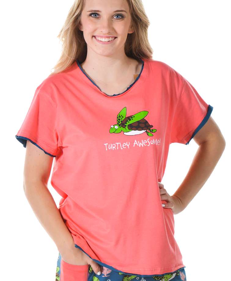 Turtley Awesome Women's Regular Fit PJ Tee (C)