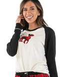 Moose Plaid Women's Regular Fit PJ Tee