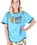 Hoo's Awake Women's Regular Fit Owl PJ Tee