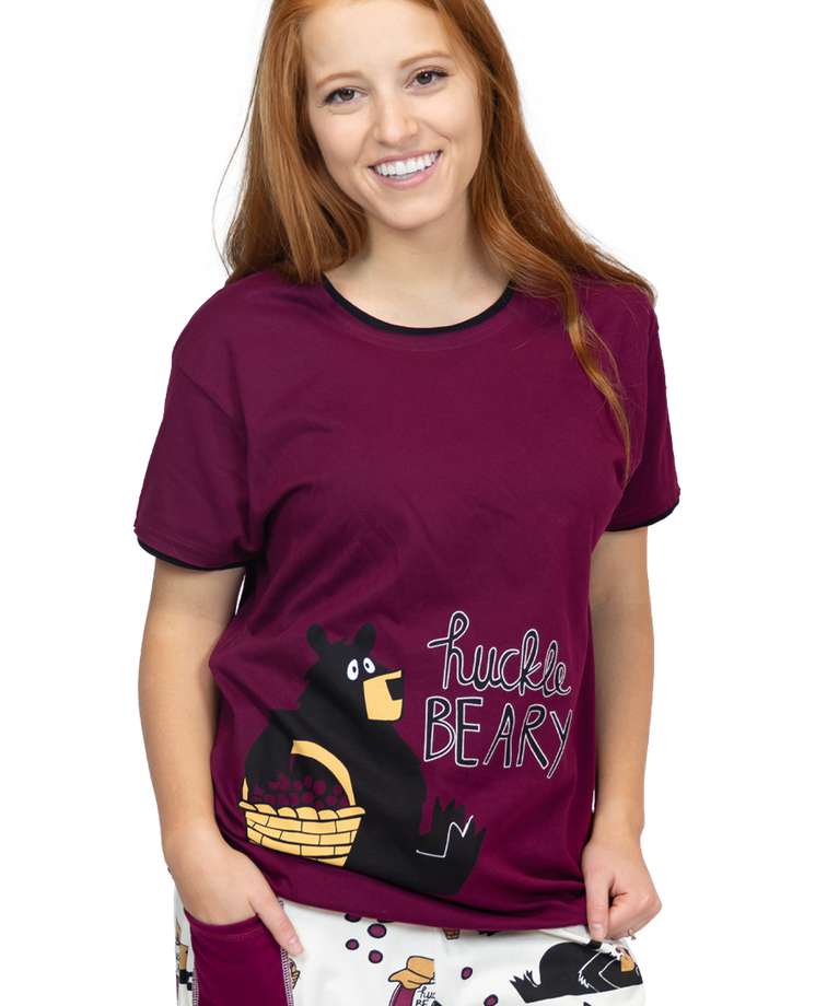 Hucklebeary Women's Regular Fit Bear PJ Tee