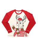 Deer Christmas Women's Regular Fit Long Sleeve PJ Tee
