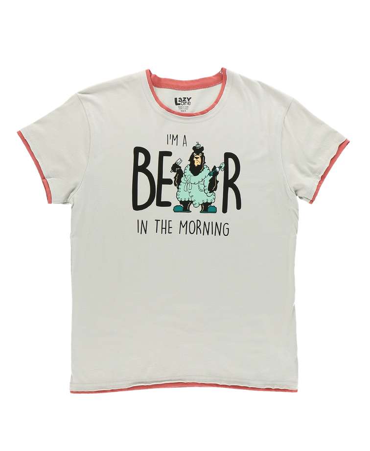Bear in the AM Women's Regular Fit PJ Tee