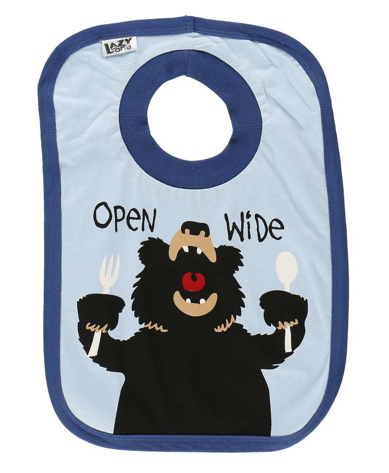 Open Wide Blue Bear Infant Bib