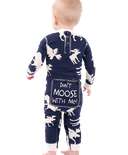 Classic Moose Infant Blue Onesie Flapjack