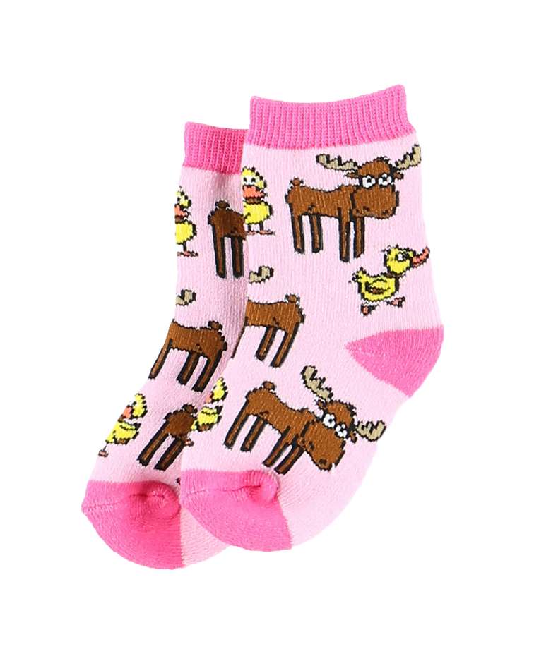 Duck Duck Moose Pink Sock for Infants (C)