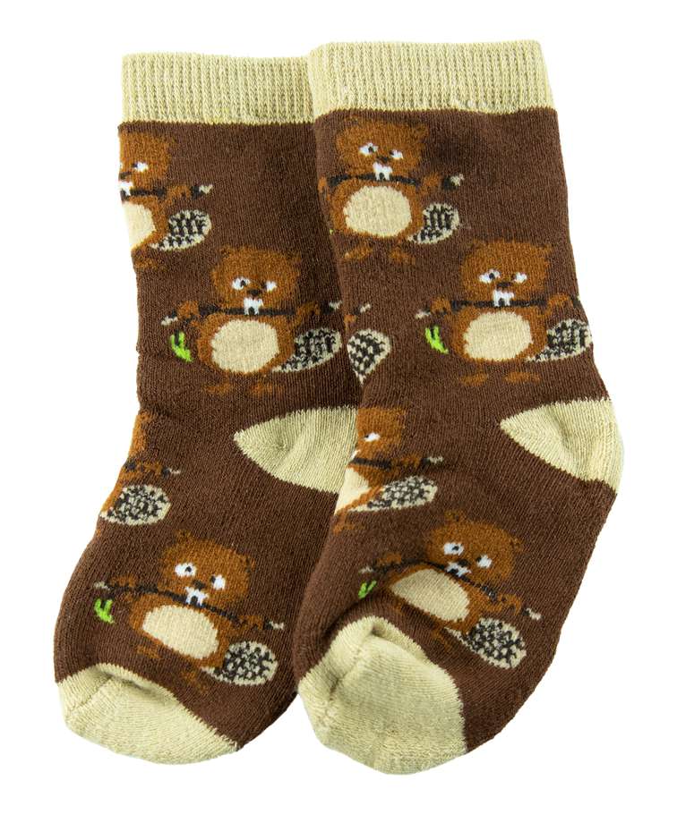 Teething Beaver Brown Infant Sock