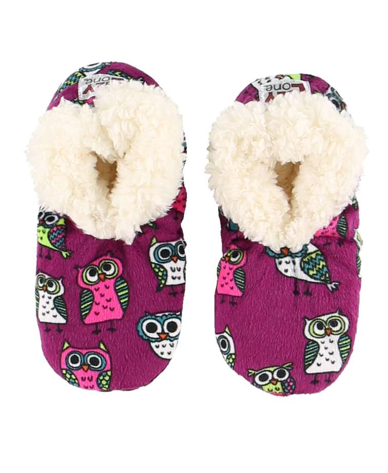Night Owl Kid's Fuzzy Feet Slipper