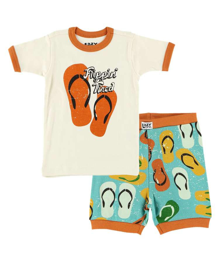 Flippin' Tired Kid's PJ Short Set