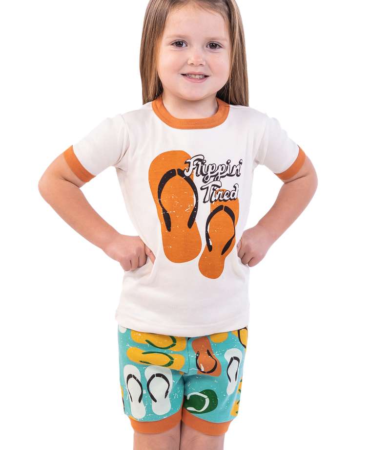 Flippin' Tired Kid's PJ Short Set