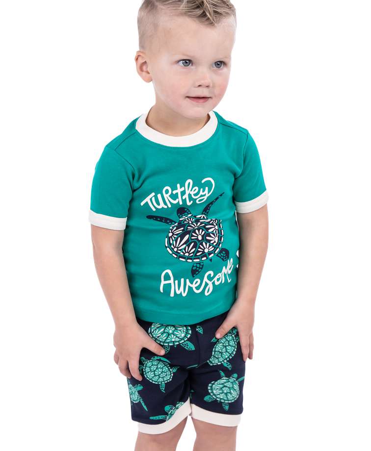 Turtley Awesome Kid's Turtle PJ Short Set