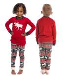 Moose Fair Isle Kid's Long Sleeve PJ's