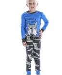 Howl of a Night Wolf Kid's Blue Long Sleeve PJ's