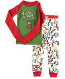 Lights Out Kid's Long Sleeve Reindeer PJ's