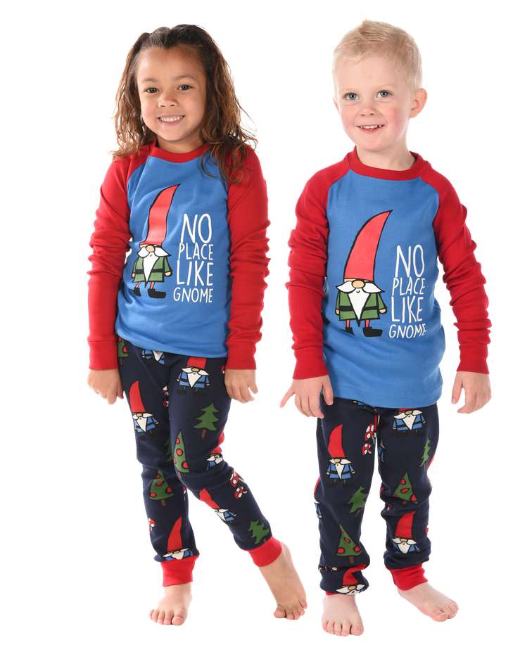 No Place Like Gnome Kid's Long Sleeve PJ's
