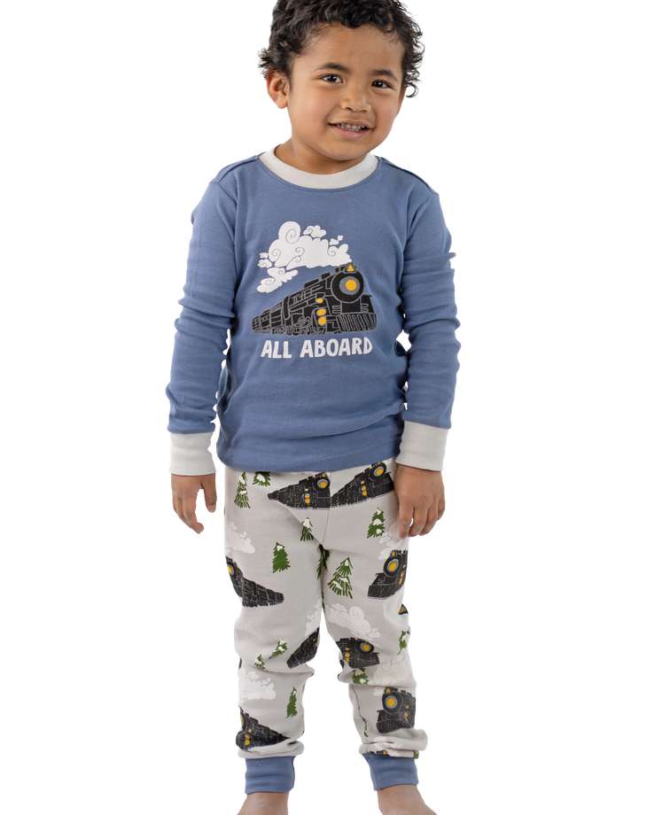 All Aboard Blue Kid's Long Sleeve PJ's