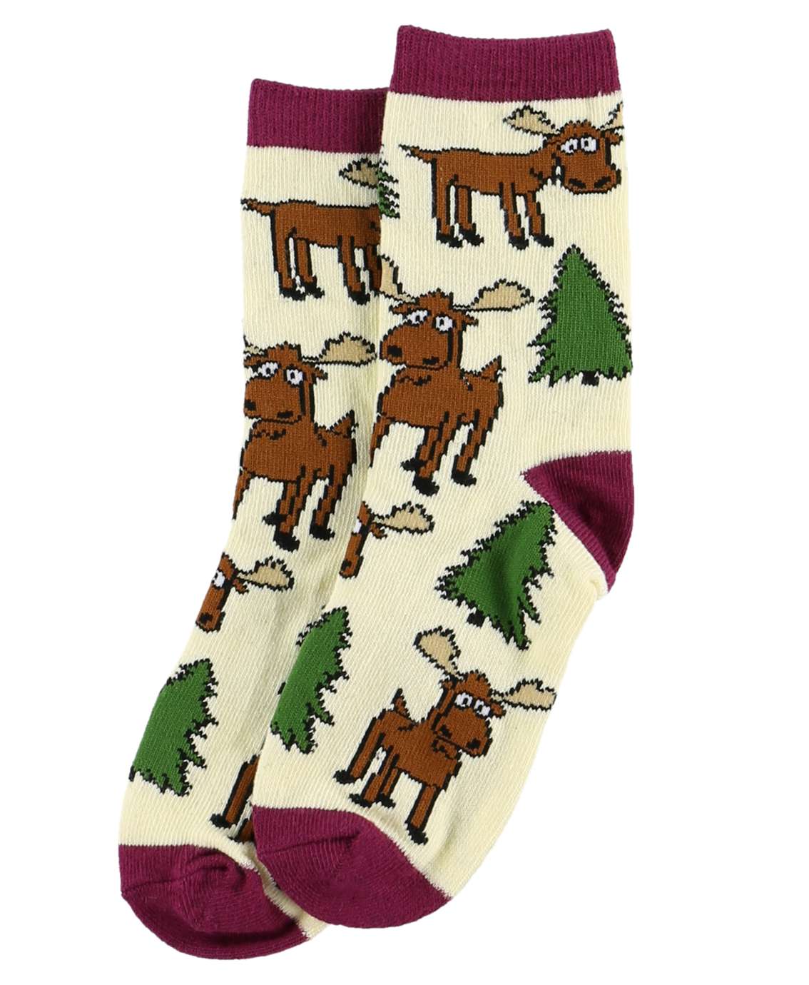 9-2 Purple Animal World Moose Hug Kids Socks 9-2 Purple Animal World Moose Hug Kids Socks