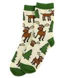 Moose Hug Green Kid Sock
