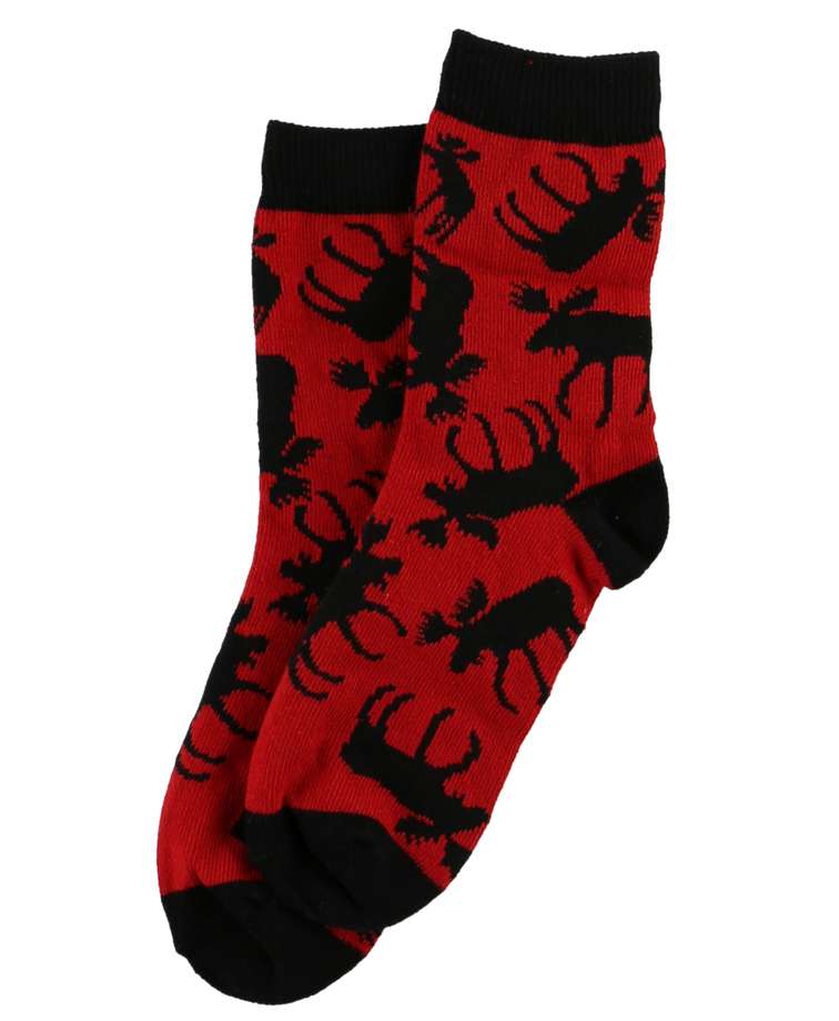 Red Classic Moose Kid Sock