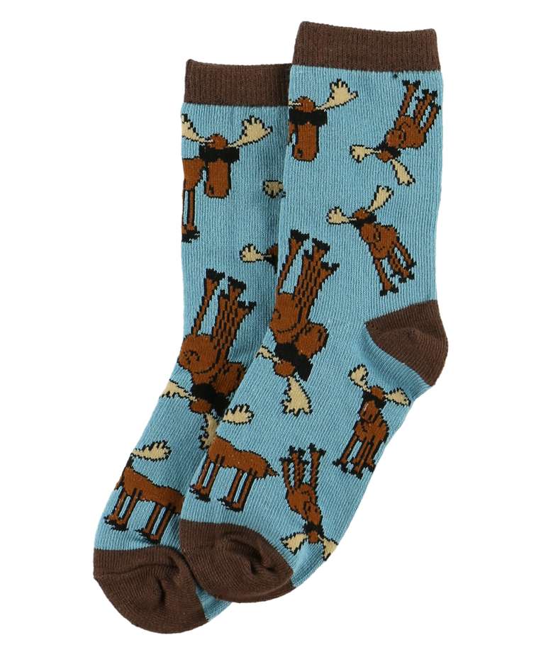 Don't Moose Blue Kid Sock