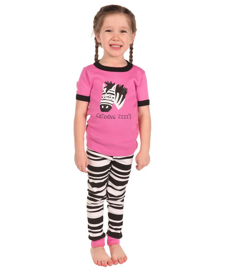 Catching Some ZZZ's Zebra Kid's Short Sleeve PJ's