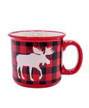 Moose Plaid Red Ceramic Mug