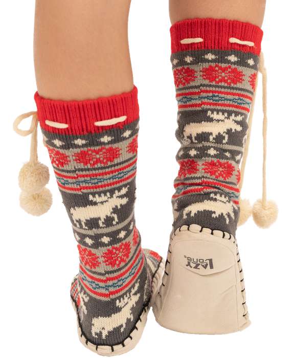 LazyOne Unisex Dont Moose With Me Erwachsenen Slipper Socken Gr/ö/ße 37-41