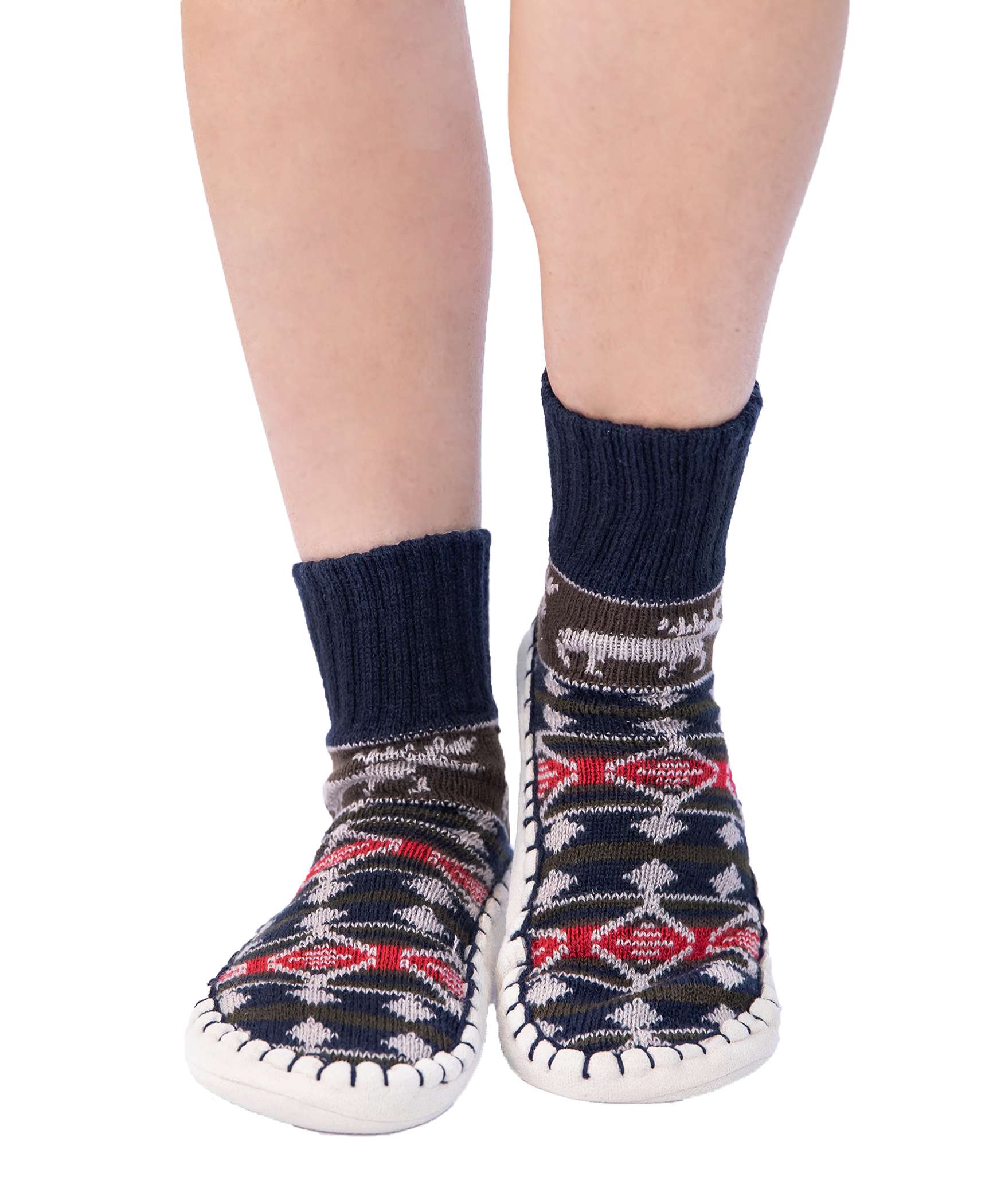 Diamond Fair Isle Short Mukluk Slipper