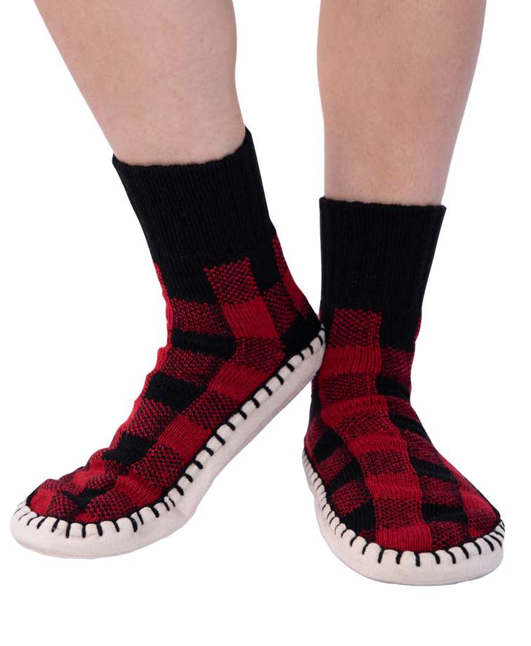 Moose Plaid Short Mukluk Slipper