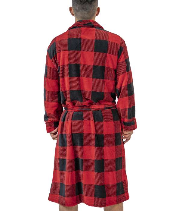 Mens Red Plaid Bathrobe LazyOne